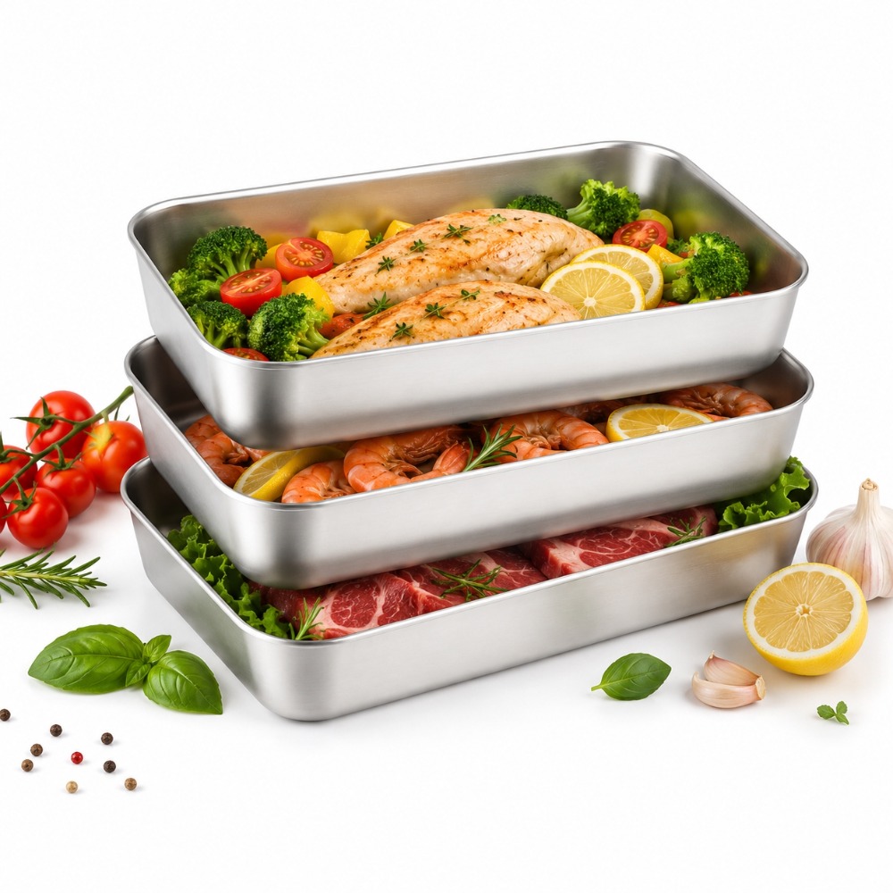 Meal Prep Kits - 3 Pcs Stainless Steel Food Storage